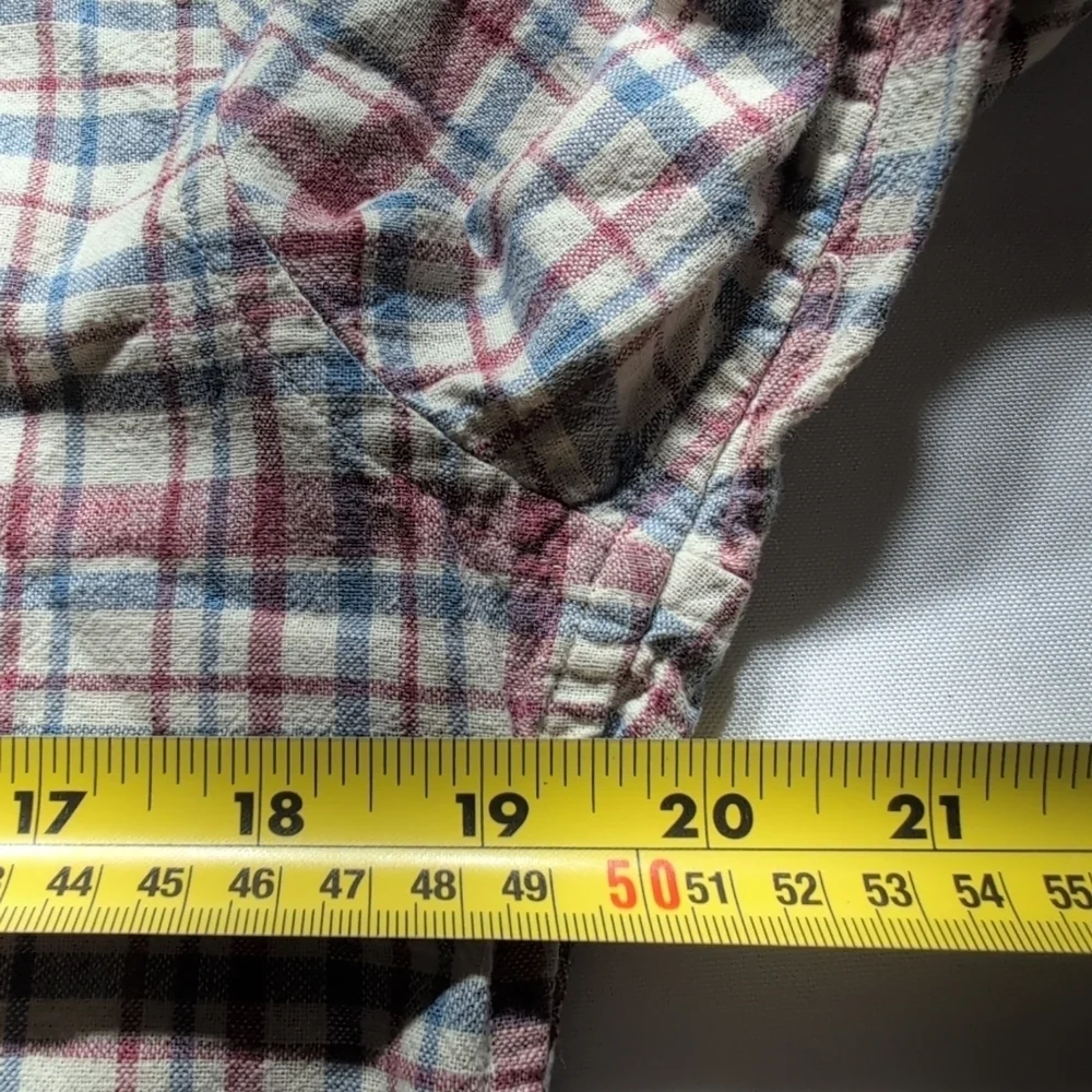 J. Crew Red and Blue Casual Button Down Shirt